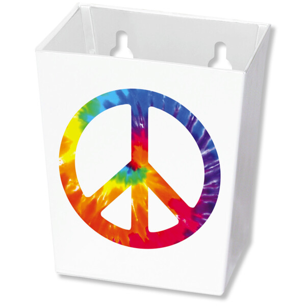 Peace Sign Small White Metal bottle cap catchers