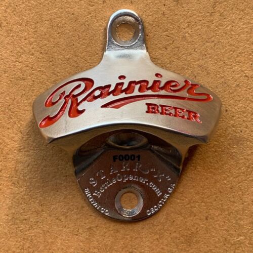 Stainless-Steel Rainier Beer STARR "X" bottle opener  Thumbnail