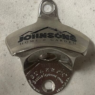 Deep Engraved Johnsons Home & Garden STARR "X" bottle opener Thumbnail