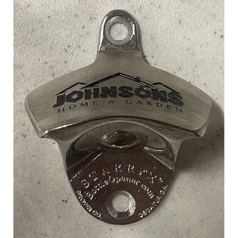 Deep Engraved Johnsons Home & Garden STARR "X" bottle opener Thumbnail