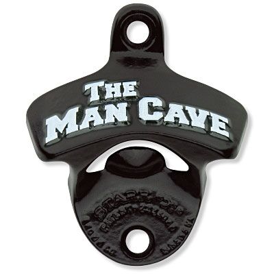 Black Powder Coated, Embossed The Man Cave STARR "X" bottle opener Thumbnail