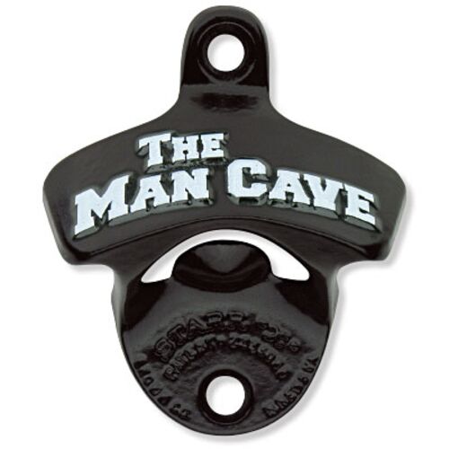 Black Powder Coated, Embossed The Man Cave STARR "X" bottle opener Thumbnail