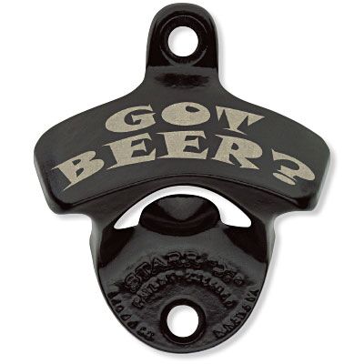 Black Powder Coated, Engraved Got Beer STARR "X" bottle opener Thumbnail