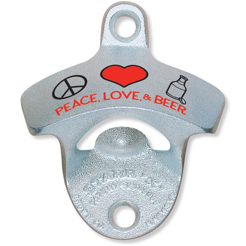 Printed Peace, Love & Beer STARR "X"  bottle opener Thumbnail