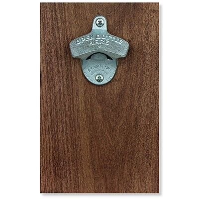 Small Wood Plank with Open Bottle Here Opener Thumbnail