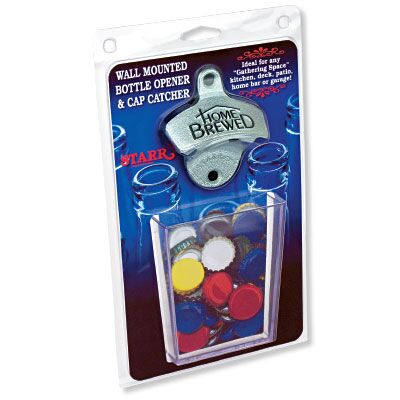 Embossed Home Brewed STARR "X" opener and Clear cap catcher SET Thumbnail