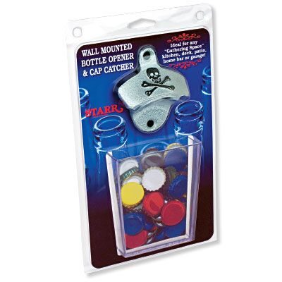 Embossed Skull & Bones STARR "X" opener and Clear cap catcher SET Thumbnail