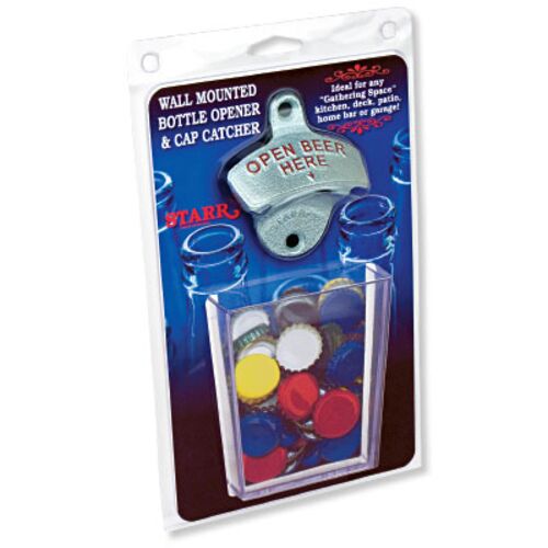 Embossed Open BEER Here STARR "X" opener and Clear cap catcher SET Thumbnail