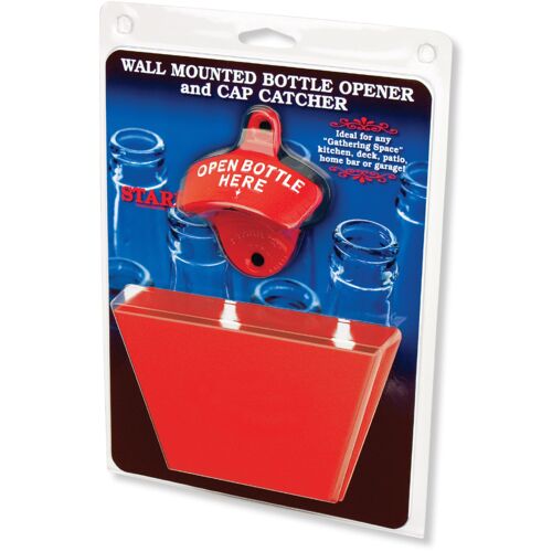 Embossed Red Open Bottle Here STARR "X" opener and Red cap catcher SET Thumbnail
