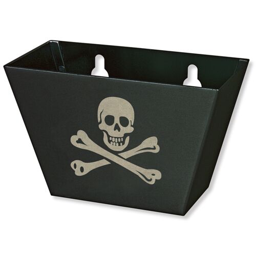 Engraved Skull & Bones Medium Black Bottle Cap Catcher Thumbnail