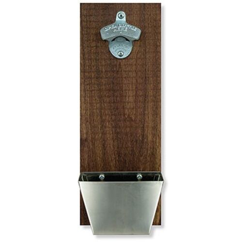 Large Wood Plank with Open Bottle Here Opener & Catcher Thumbnail